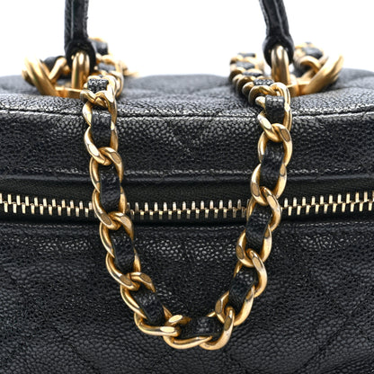 Chanel Caviar Quilted Mini Top Handle Vanity With Chain Black 7 of 9