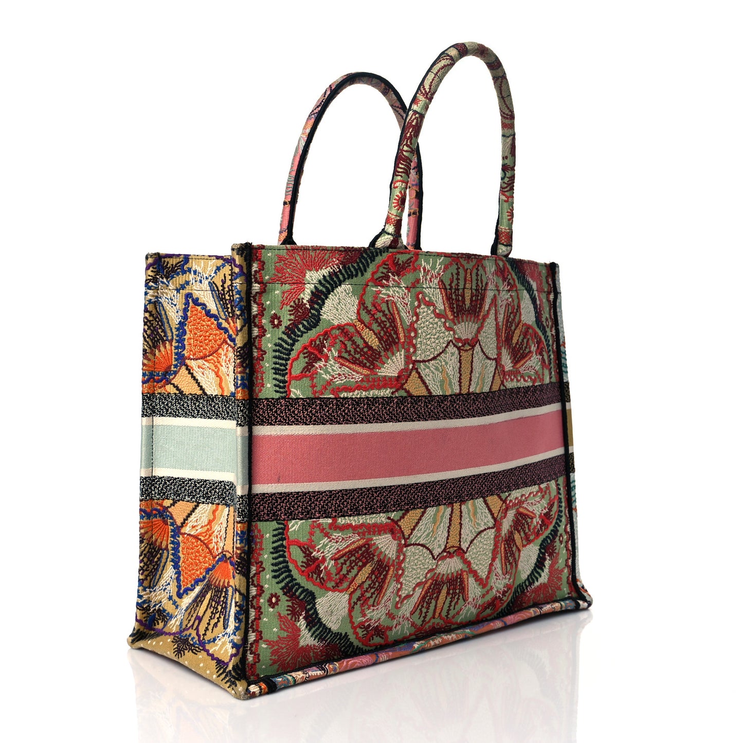 Canvas Embroidered Large In Lights Book Tote Multicolor