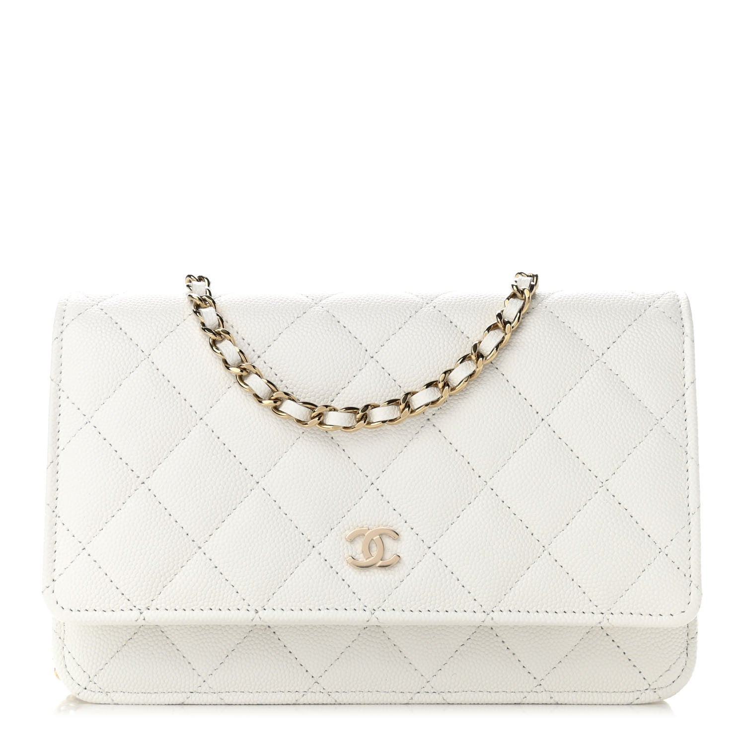 Chanel Caviar Quilted Wallet On Chain WOC White 1 of 12