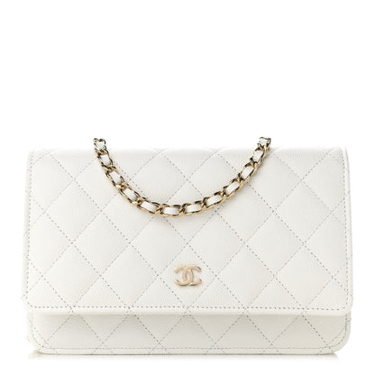 Chanel Caviar Quilted Wallet On Chain WOC White 1 of 12