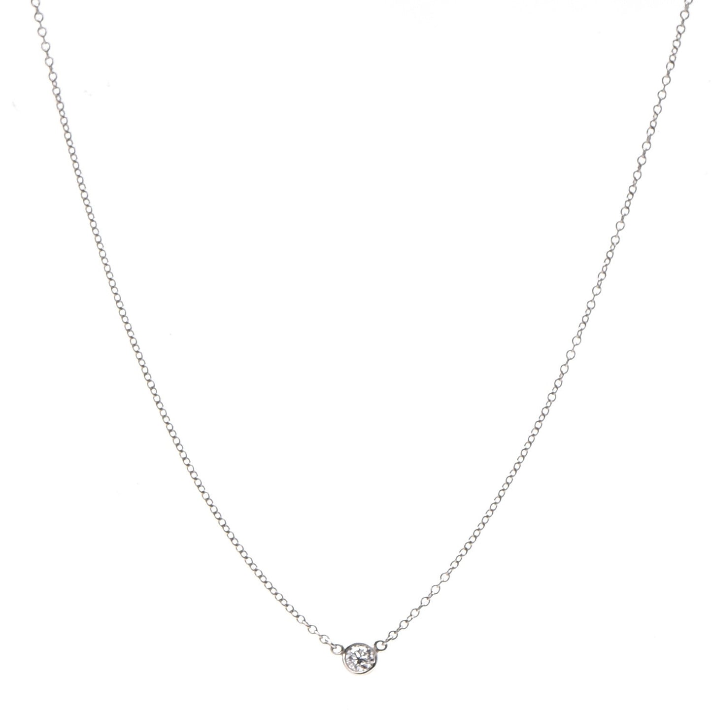 Platinum Diamond .08ct Elsa Peretti Diamonds by the Yard Pendant Necklace