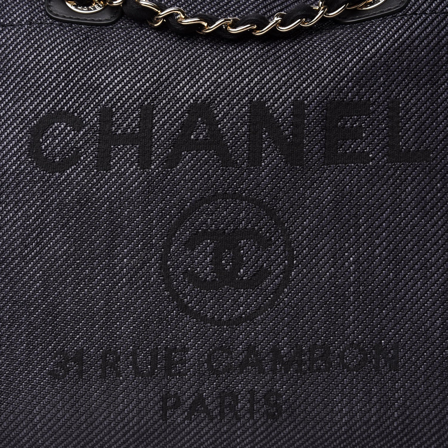 Chanel Mixed Fibers Calfskin Medium Deauville Tote Blue 11 of 11