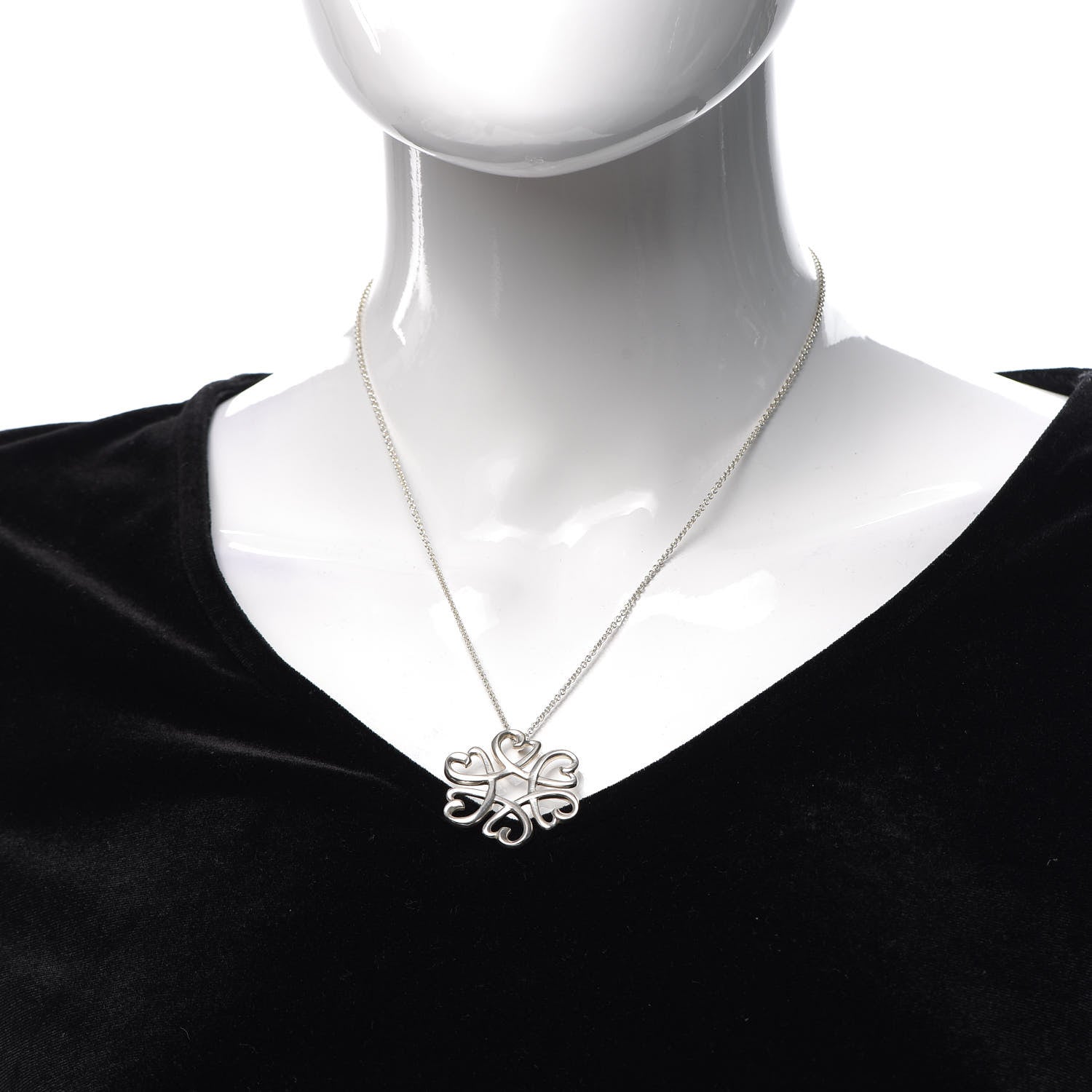 Tiffany Sterling Silver Paloma Picasso Loving Hearts Pendant Necklace 2 of 6