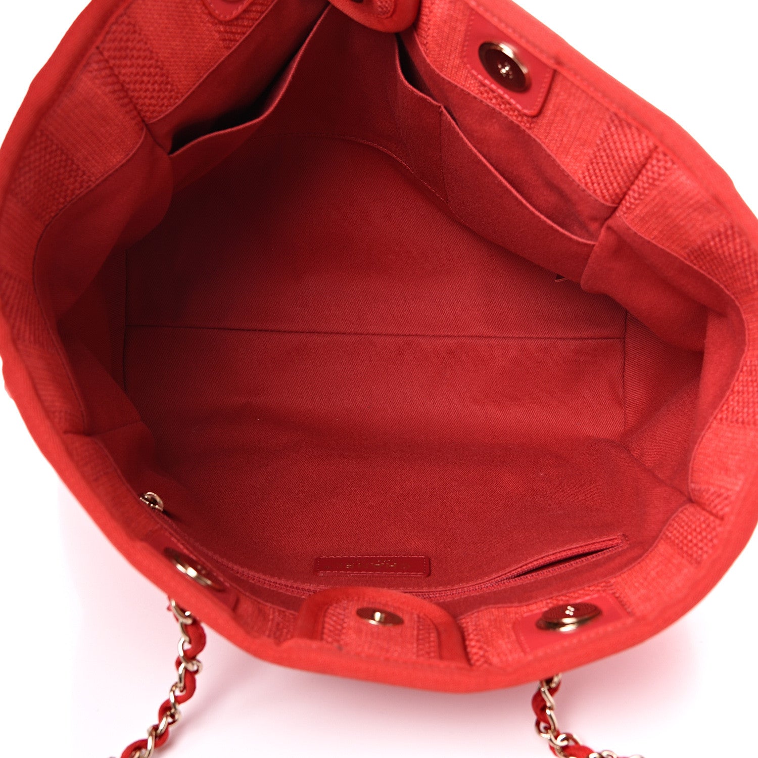 Chanel Mixed Fibers Striped Small Deauville Tote Red 4 of 15