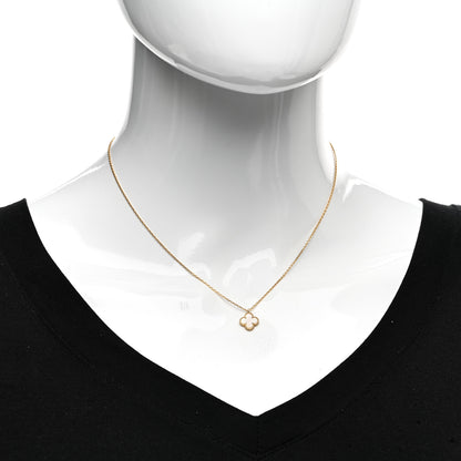 Van Cleef & Arpels 18K Yellow Gold Mother of Pearl Sweet Alhambra Pendant Necklace 2 of 6