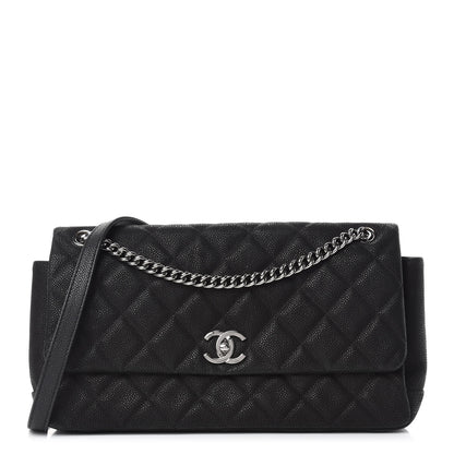 Chanel Iridescent Caviar Quilted Medium Lady Pearly Flap Black 1 of 11