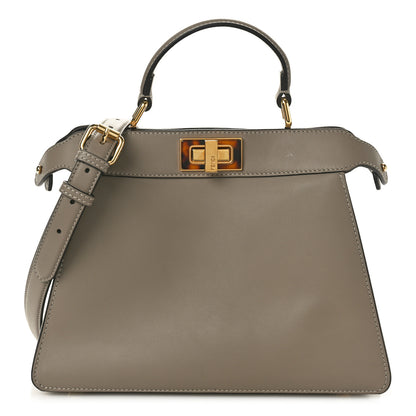 Fendi Vitello Seta Shiny Nappa Plexiglass Bi-Color Small Peekaboo I SEE U Satchel Tartaruga Black 1 of 10