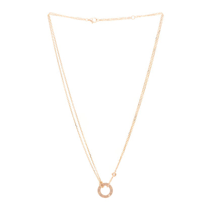 Cartier 18K Pink Gold 2 Diamond LOVE Necklace 3 of 4