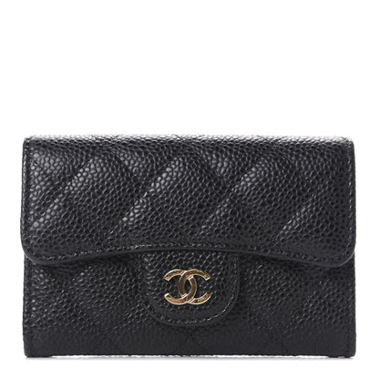 Chanel Caviar Quilted Flap Card Holder Wallet Black 1 of 10