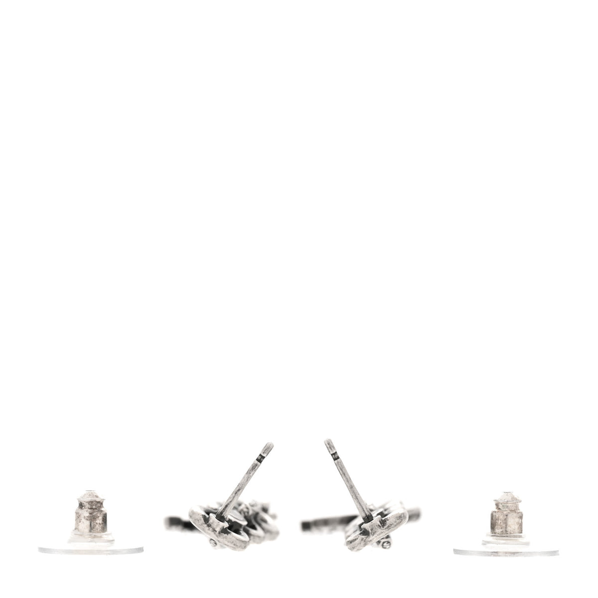 Chanel Crystal CC Chain Drop Earrings Silver 3 of 5