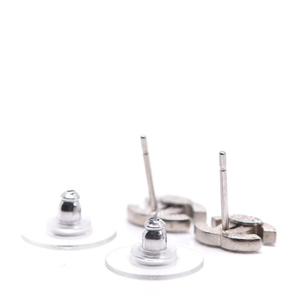 Chanel Crystal Timeless CC Earrings Silver 3 of 4