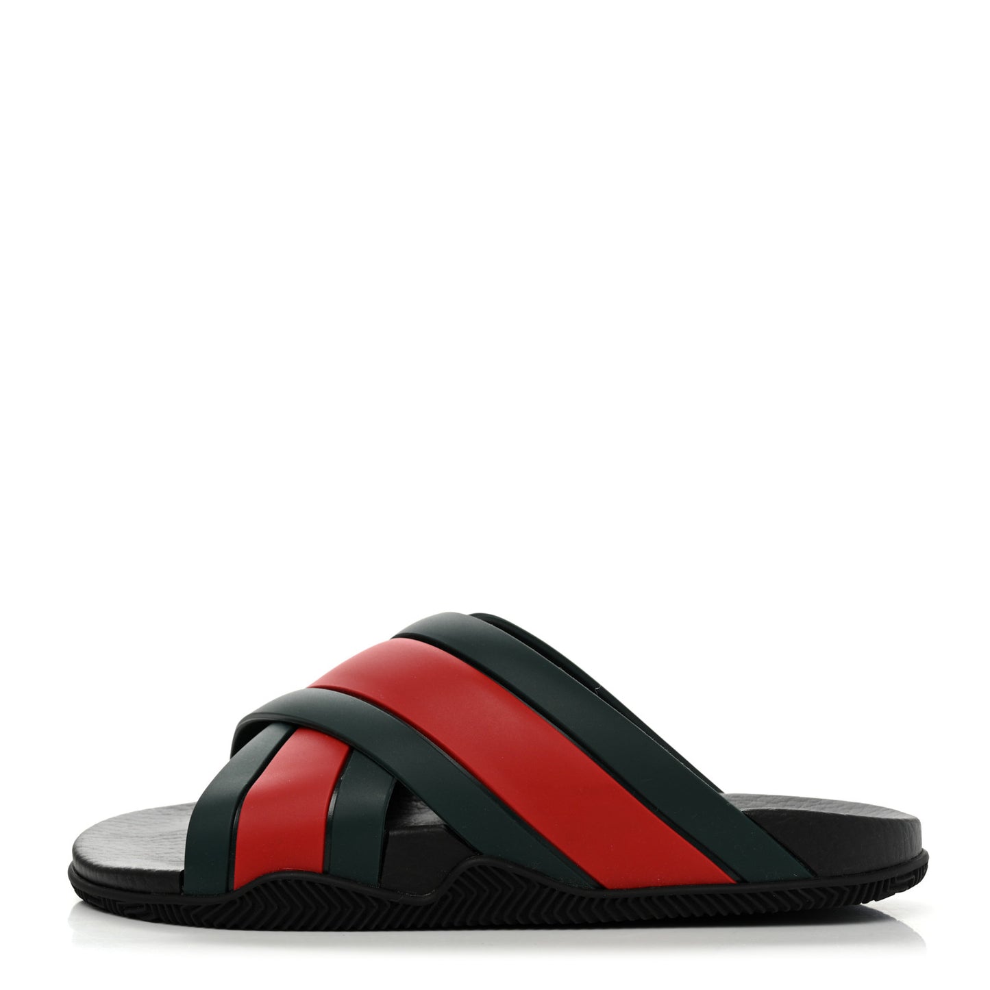 Rubber Web Womens Criss Cross Slide Sandals 38 Green Red
