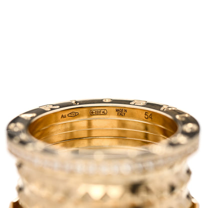 Bulgari 18K Yellow Gold Diamond B.Zero1 Rock Four-Band Pave Ring 54 6.75 5 of 7