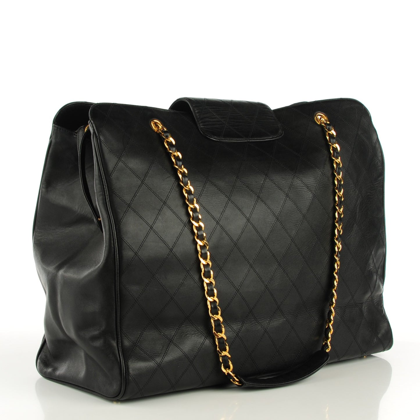Calfskin Stitched XL Weekender Black