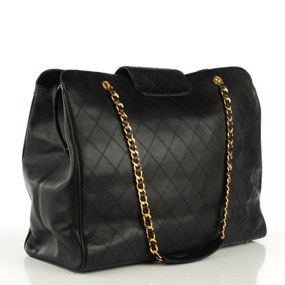 Chanel Calfskin Stitched XL Weekender Black 3 of 8