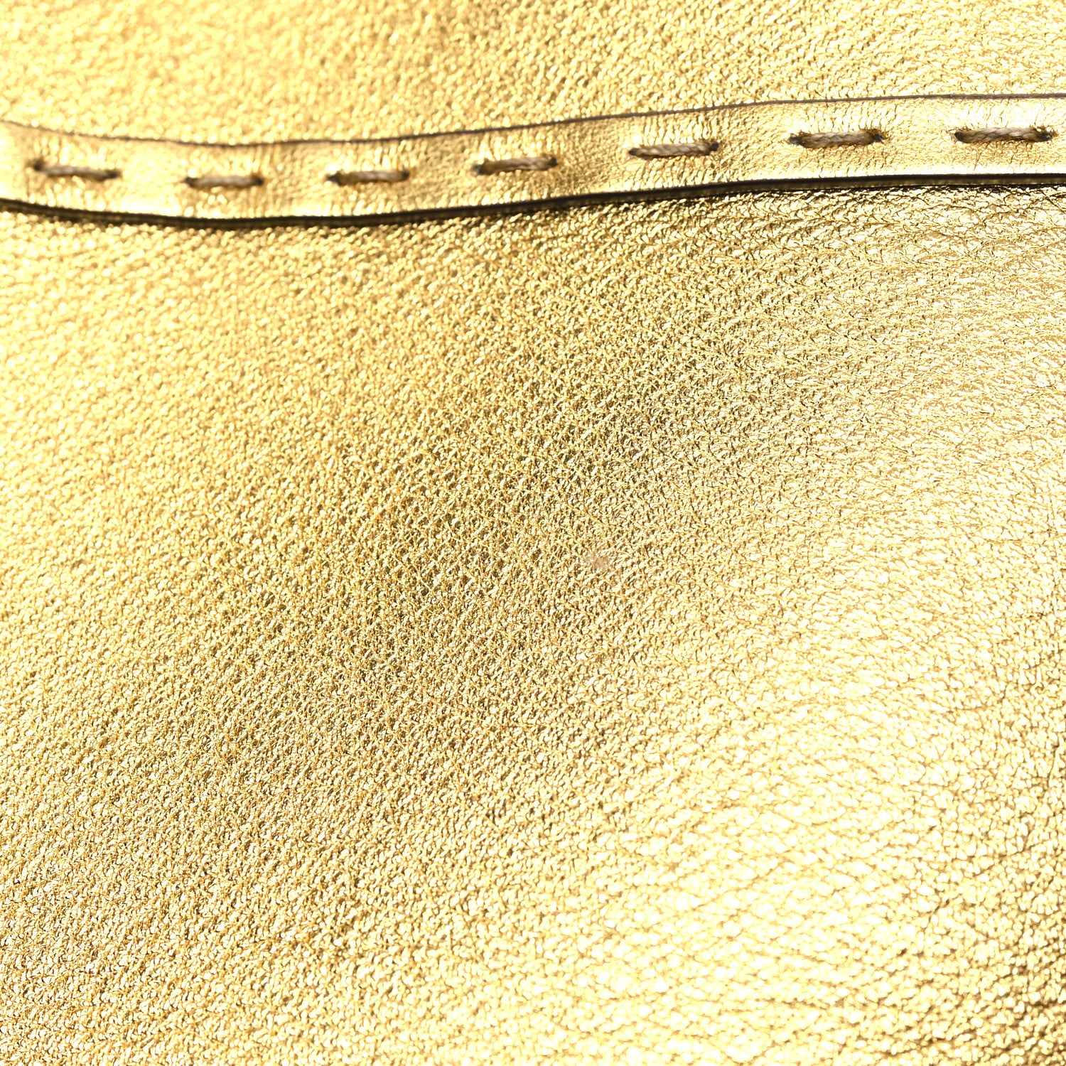 Fendi Vitello Catalan Mirror Plexiglass Logo Embossed Medium Fendi Sunshine Shopper Tote Gold 11 of 12