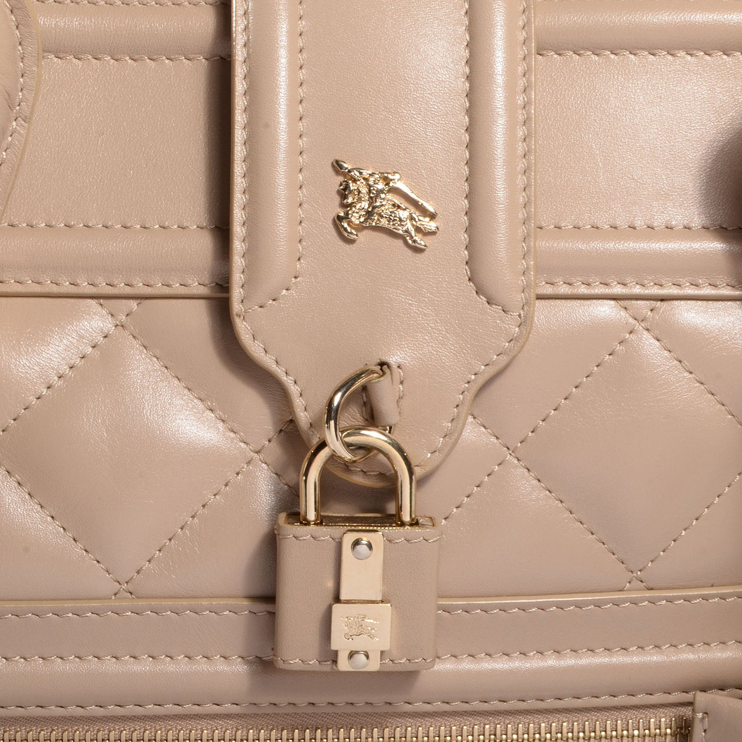 Quilted Calfskin Large Manor Tote Beige
