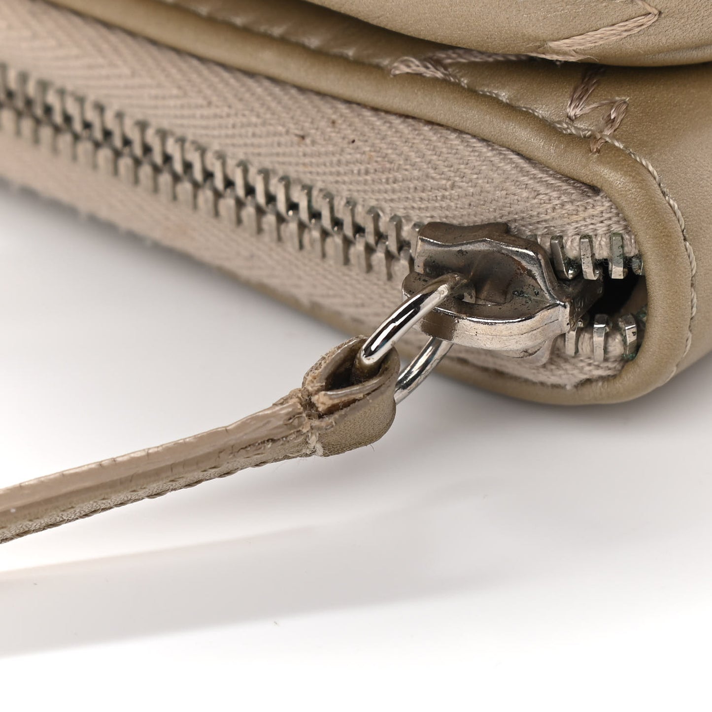 Metallic Lambskin Stitched New Mini Flap Beige