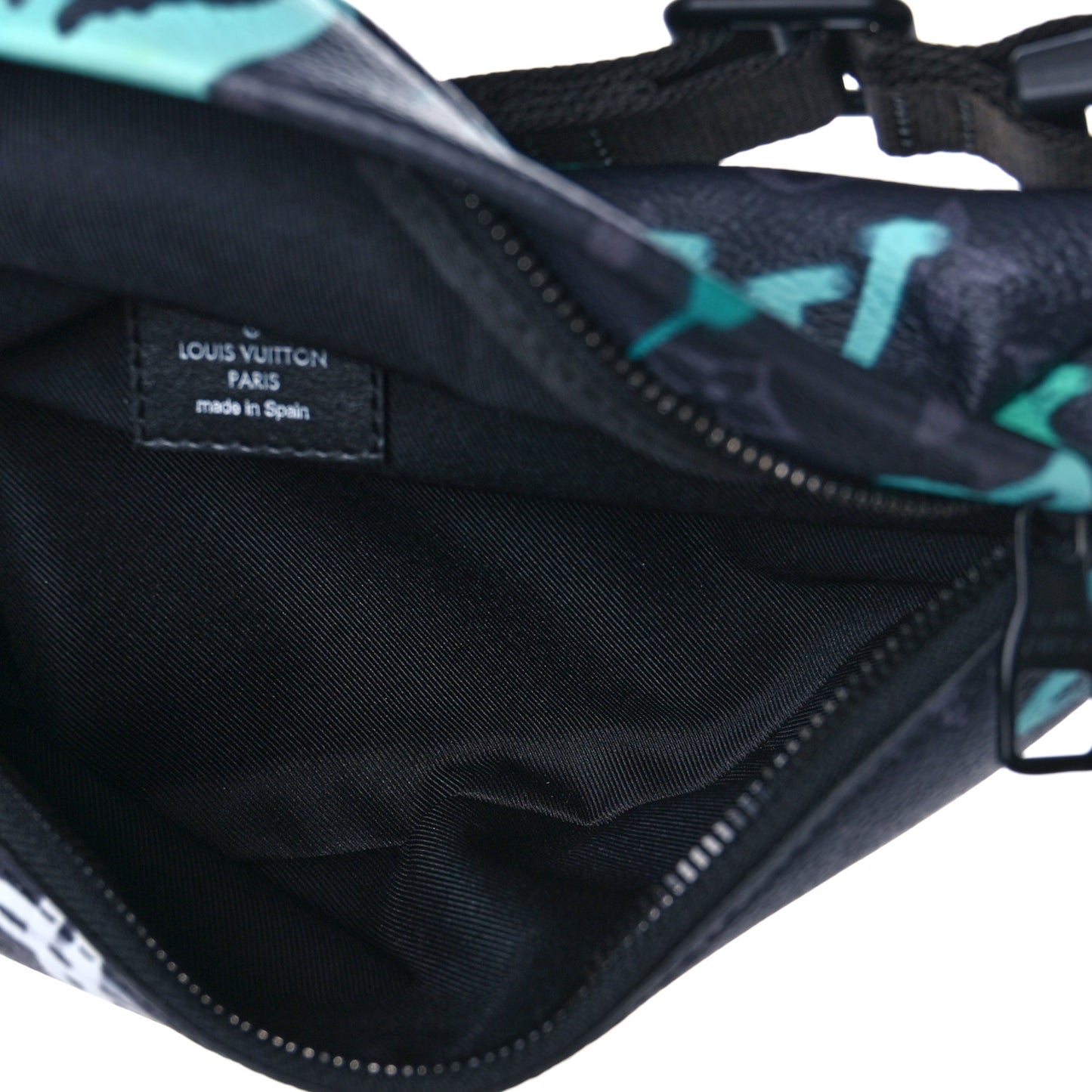 Monogram Eclipse LV Graffiti Discovery Bumbag Green Lights