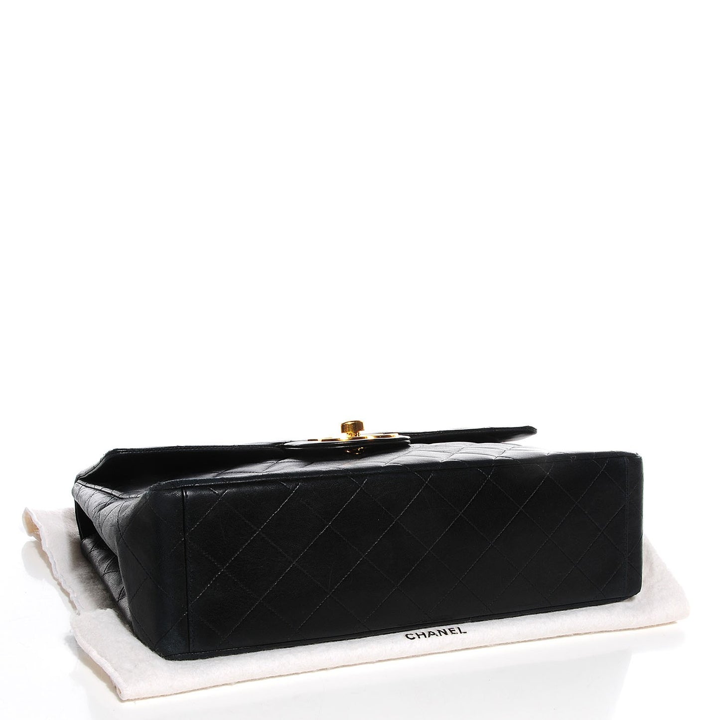 Lambskin Quilted XL Jumbo Flap Black