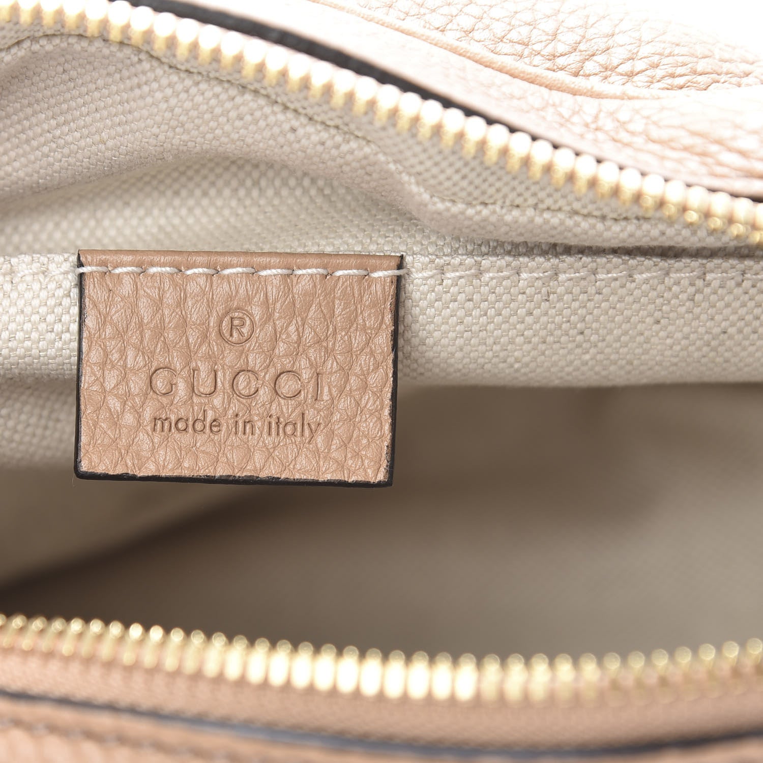 Gucci Pebbled Calfskin Small Soho Disco Bag Camelia 10 of 12