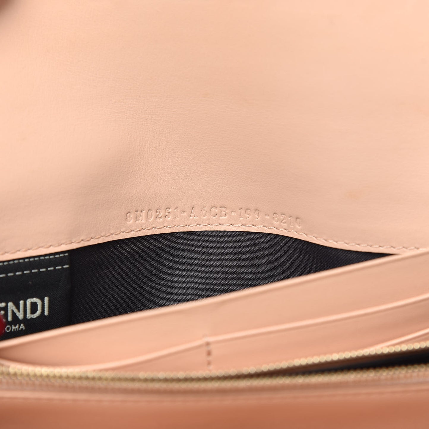 Vitello Cruise F is Fendi Bi-Color FF 1974 Embossed Continental Envelope Wallet Maya Black Light Rose