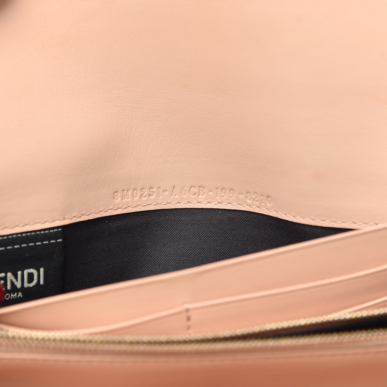 Fendi Vitello Cruise F is Fendi Bi-Color FF 1974 Embossed Continental Envelope Wallet Maya Black Light Rose 6 of 9