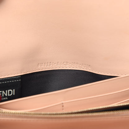Fendi Vitello Cruise F is Fendi Bi-Color FF 1974 Embossed Continental Envelope Wallet Maya Black Light Rose 6 of 9