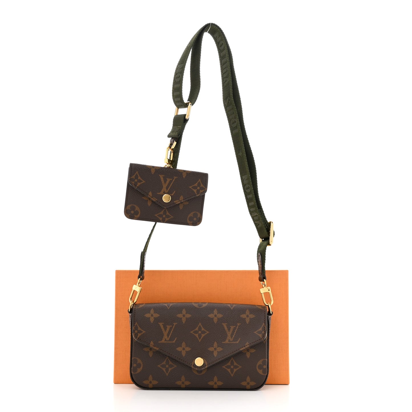 Monogram Felicie Strap & Go Kaki