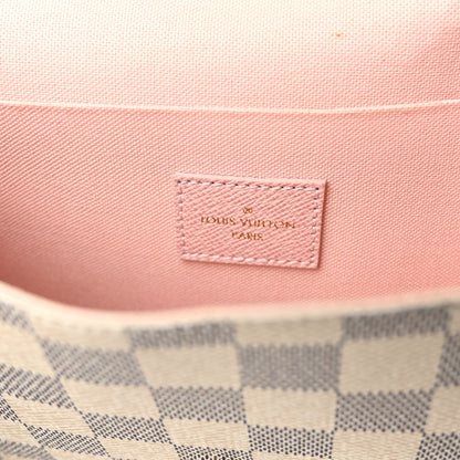 Louis Vuitton Damier Azur Pochette Felicie Chain Wallet Rose Ballerine 7 of 10