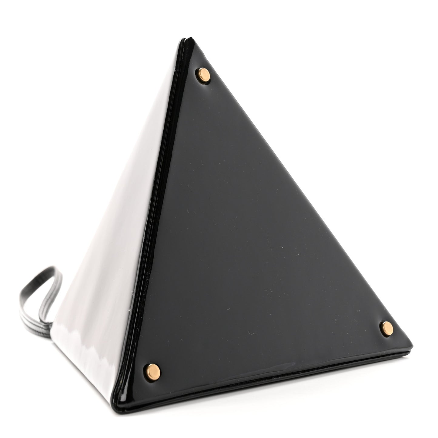 Patent Pyramid Clutch Black