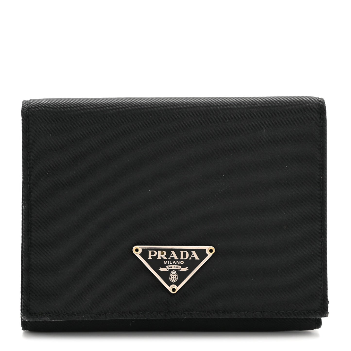 Tessuto Nylon Tri-Fold Compact Wallet  Black