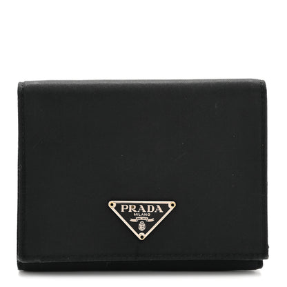Prada Tessuto Nylon Tri-Fold Compact Wallet  Black 1 of 24