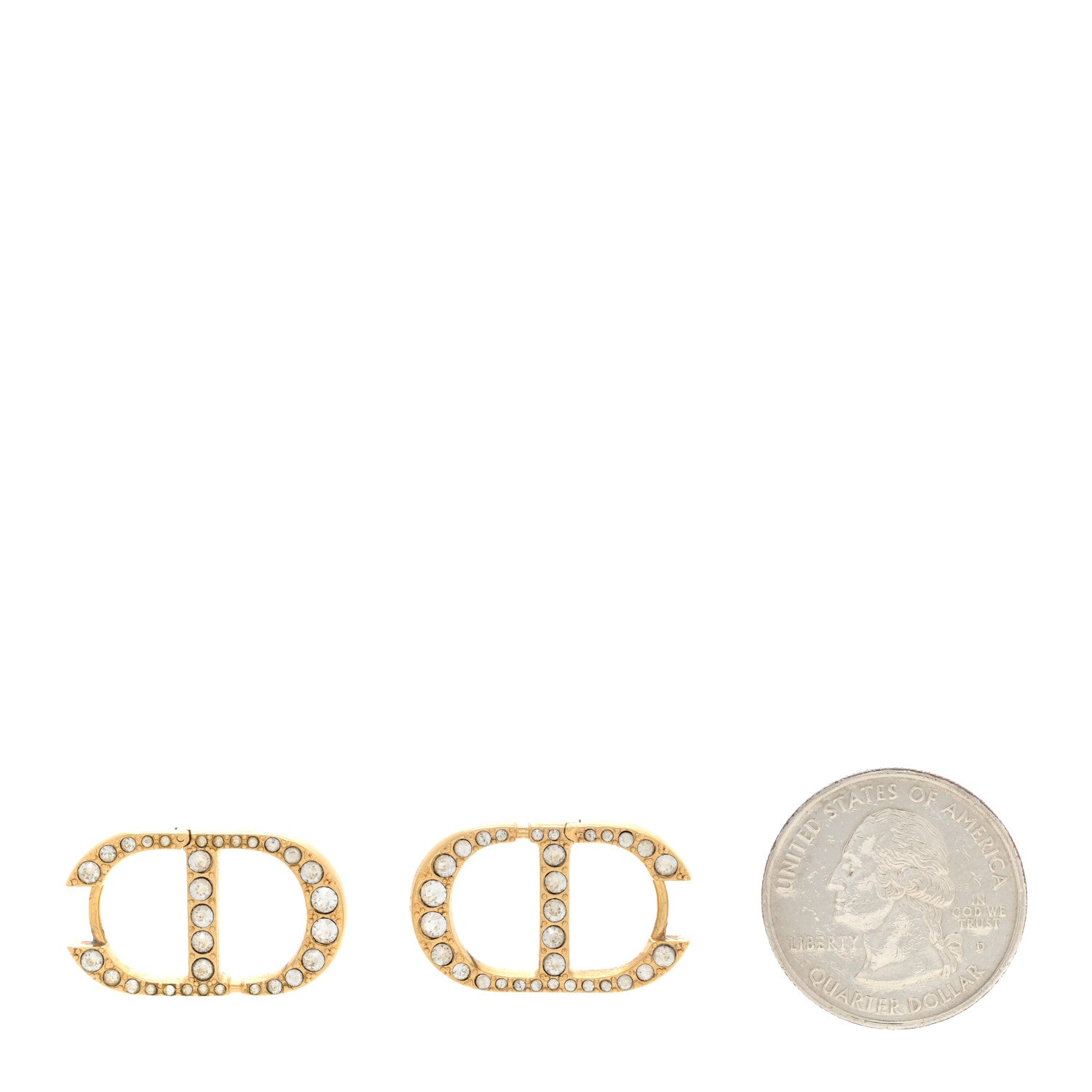 Christian Dior Crystal 30 Montaigne Earrings Gold 2 of 7