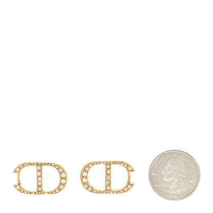 Christian Dior Crystal 30 Montaigne Earrings Gold 2 of 7