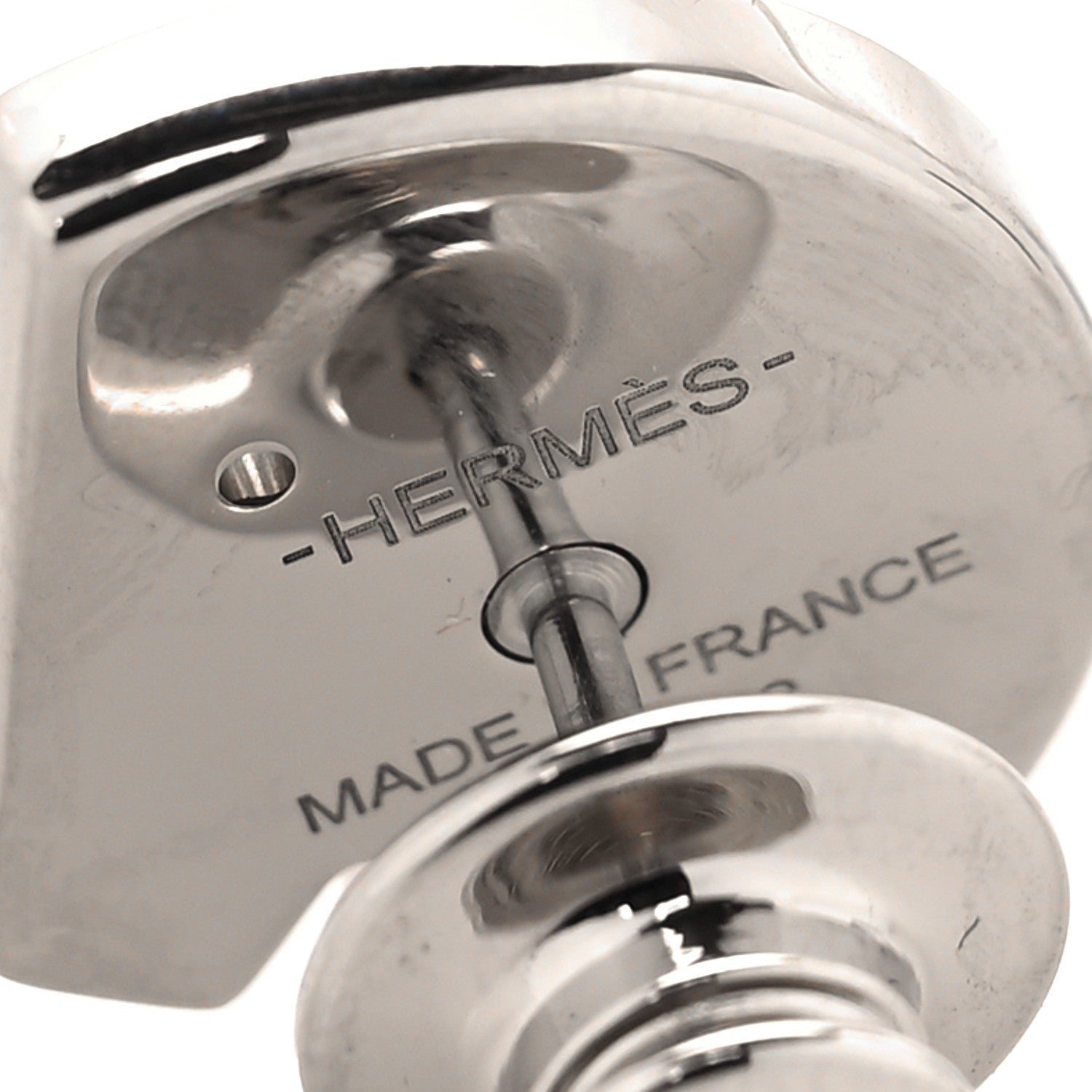 Hermes Palladium Lacquered Clou De Selle Carrousel Badge Pin Navy 3 of 4