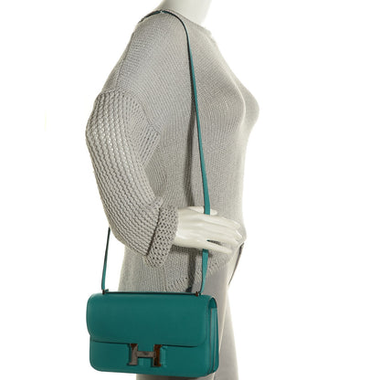Hermes Epsom Constance Elan 25 Bleu Paon 2 of 11