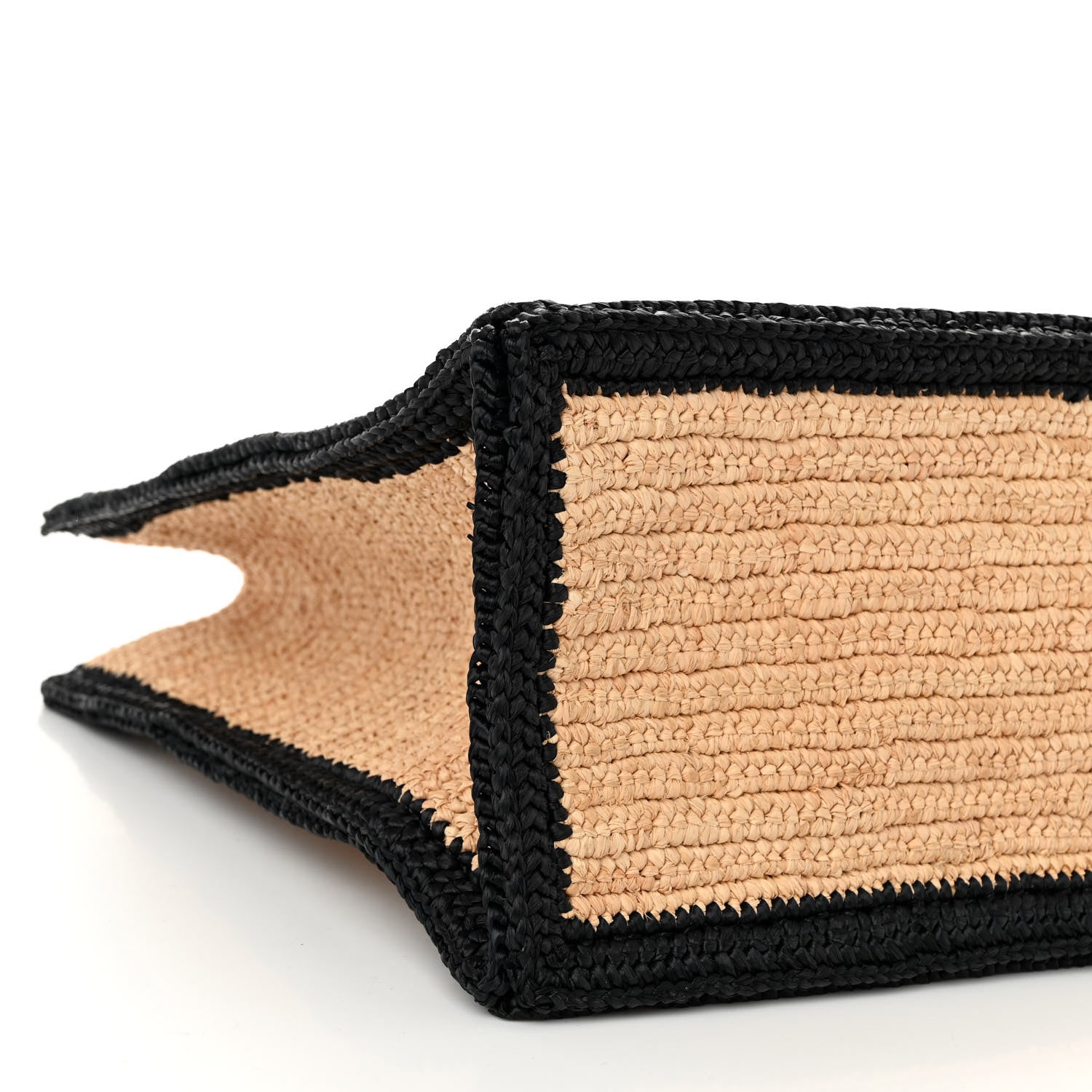 Saint Laurent Raffia Calfskin Rive Gauche Tote Naturale Black 8 of 10