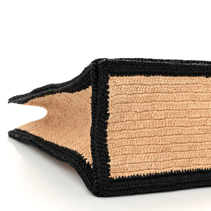 Saint Laurent Raffia Calfskin Rive Gauche Tote Naturale Black 8 of 10