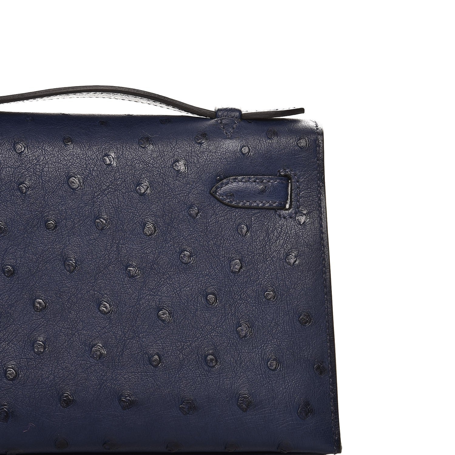 Hermes Ostrich Kelly Pochette Bleu Saphir 19 of 27