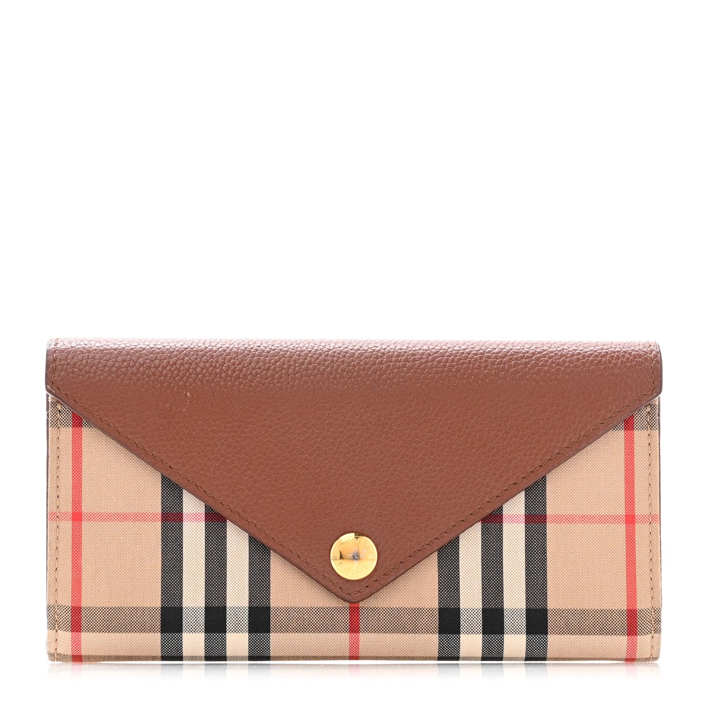 Vintage Check Grain Calfskin Halton Wallet Tan