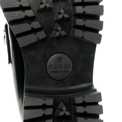 Gucci Cordovan Lux Womens Jeanne Platform Lug Sole 30/45mm Loafers 39 Black 6 of 9