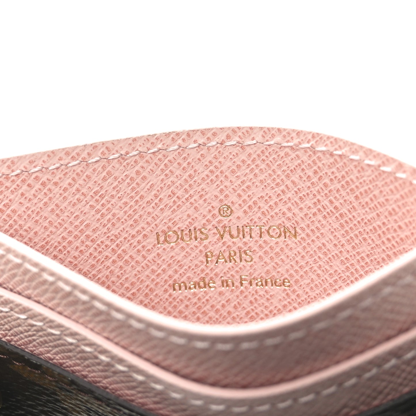 Monogram LV Charms Card Holder Rose Ballerine