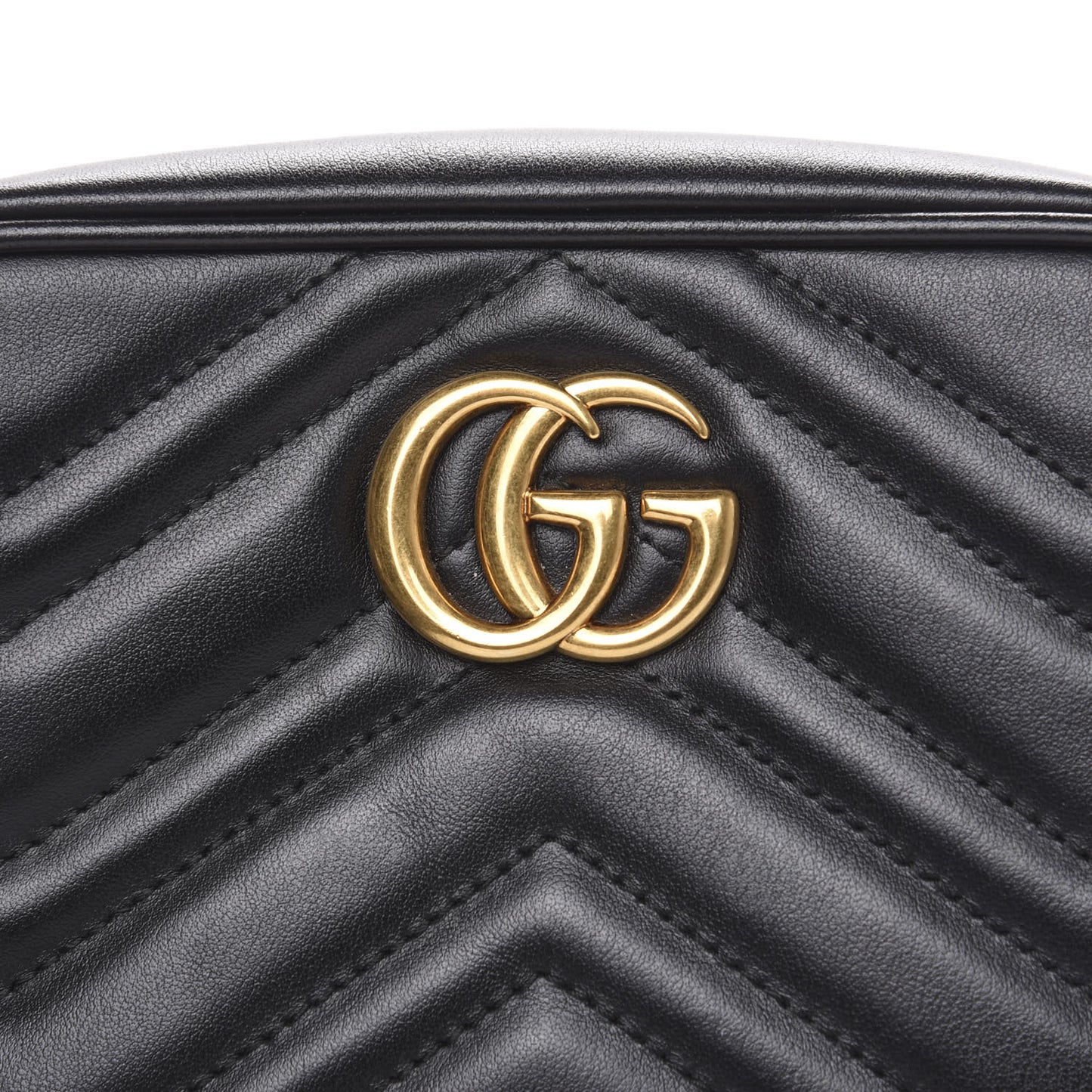 Calfskin Matelasse Mini GG Marmont Chain Shoulder Bag Black