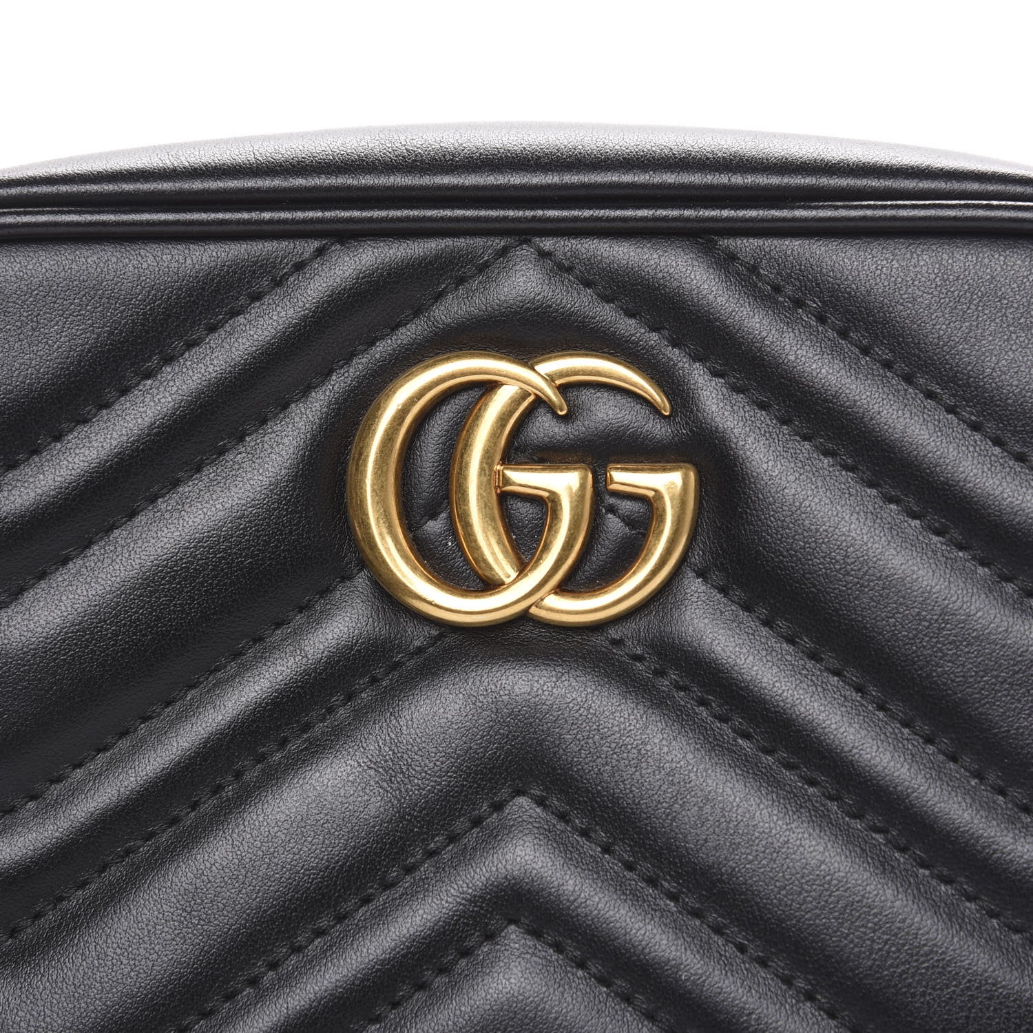 Gucci Calfskin Matelasse Mini GG Marmont Chain Shoulder Bag Black 10 of 12