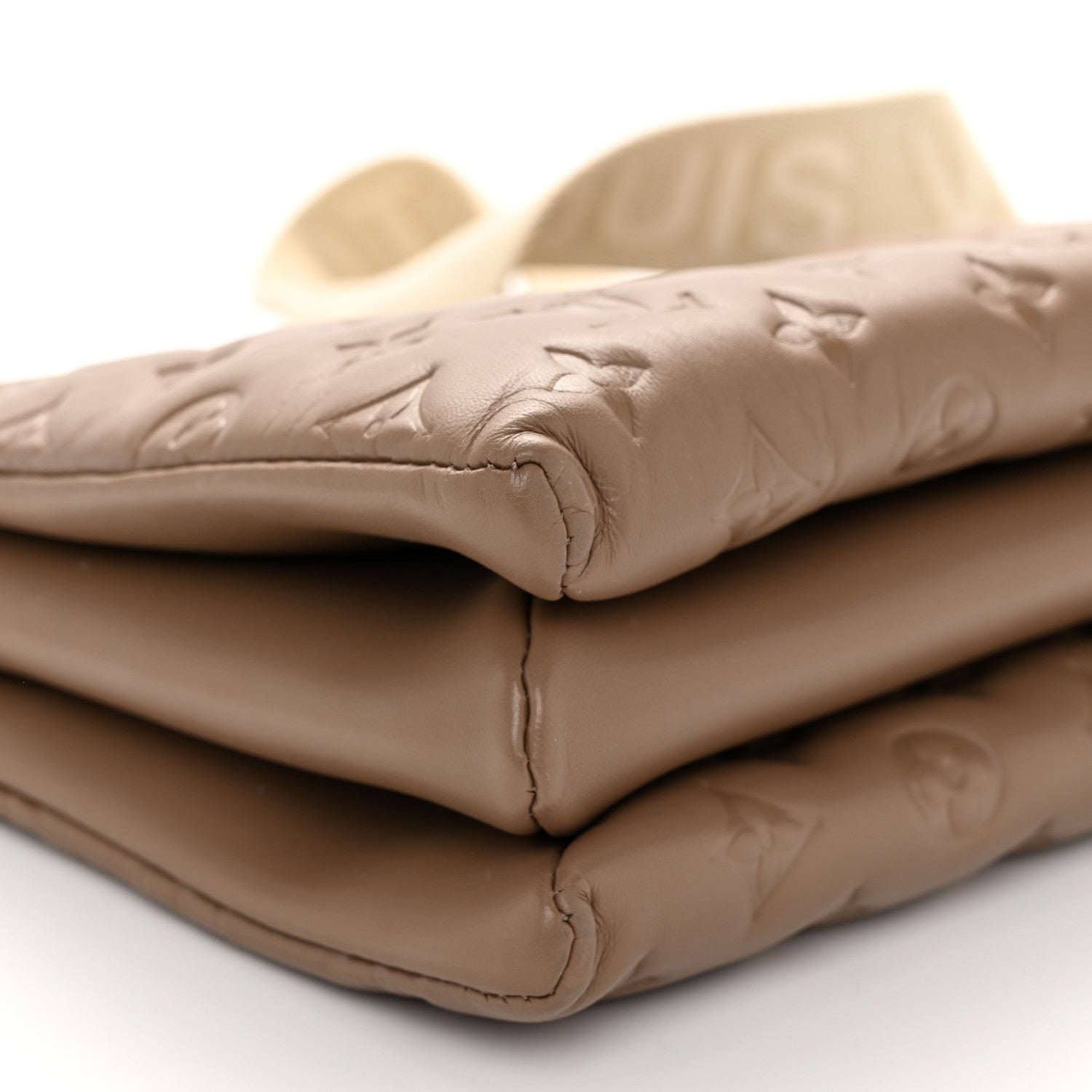 Louis Vuitton Lambskin Embossed Monogram Coussin PM Taupe 8 of 9