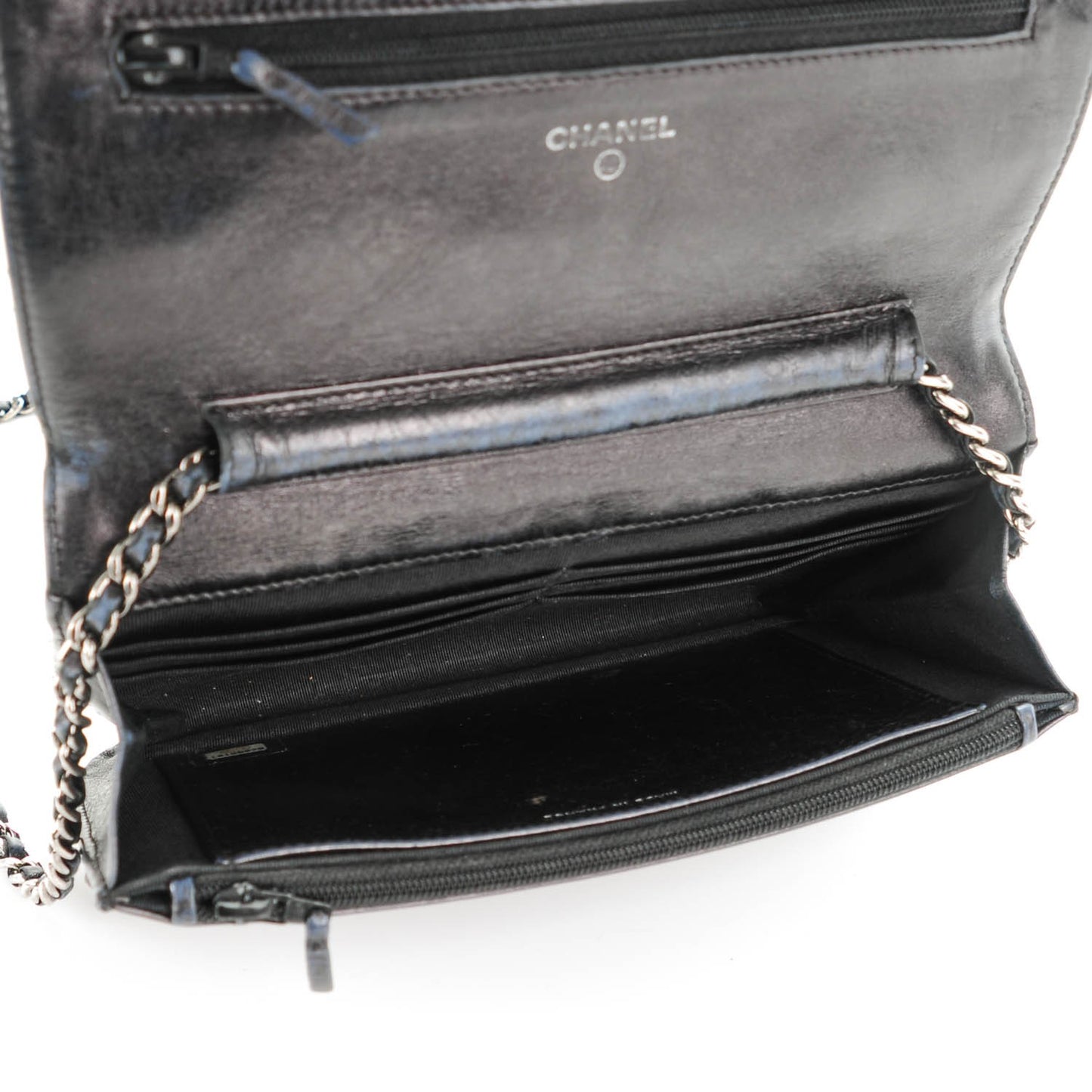 Aged Calfskin Reissue Wallet On Chain WOC Metallic Black