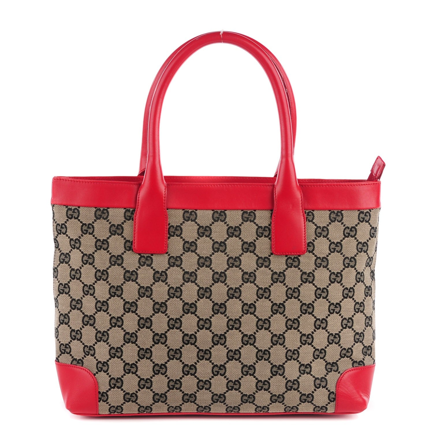 Gucci GG Monogram Zippered Tote Navy Red 1 of 7