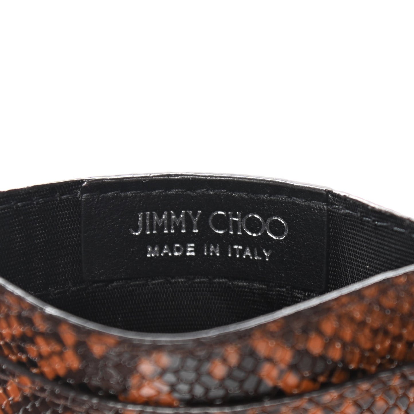Calfskin Snake Printed Umika Card Holder Cuoio