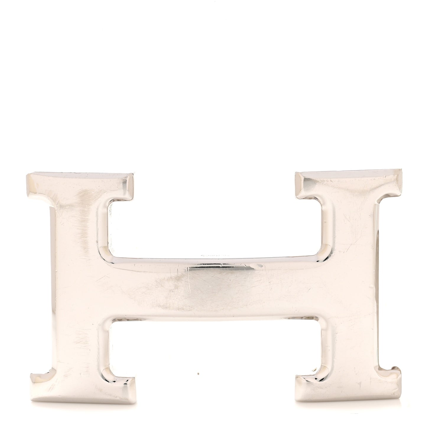 Polished Palladium 32mm H Belt Buckle Silver